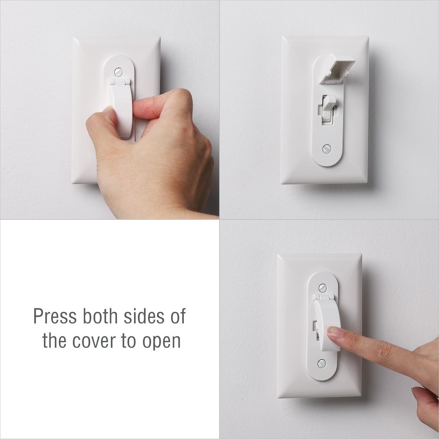 8-Pack Child Proof Light Switch Guards: Toggle Protection in White