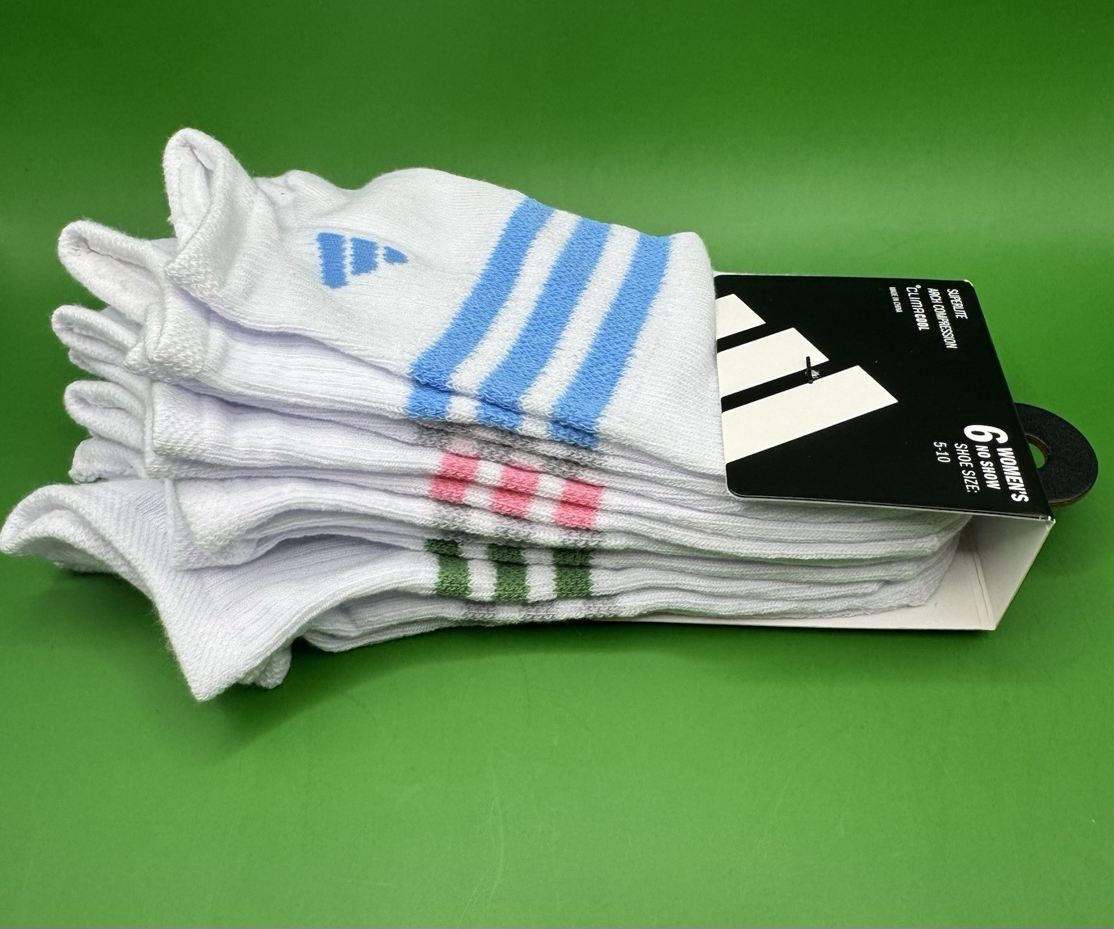 Adidas Womens Superlite Arch Support Compression No Show Socks Multicolor M 5-10