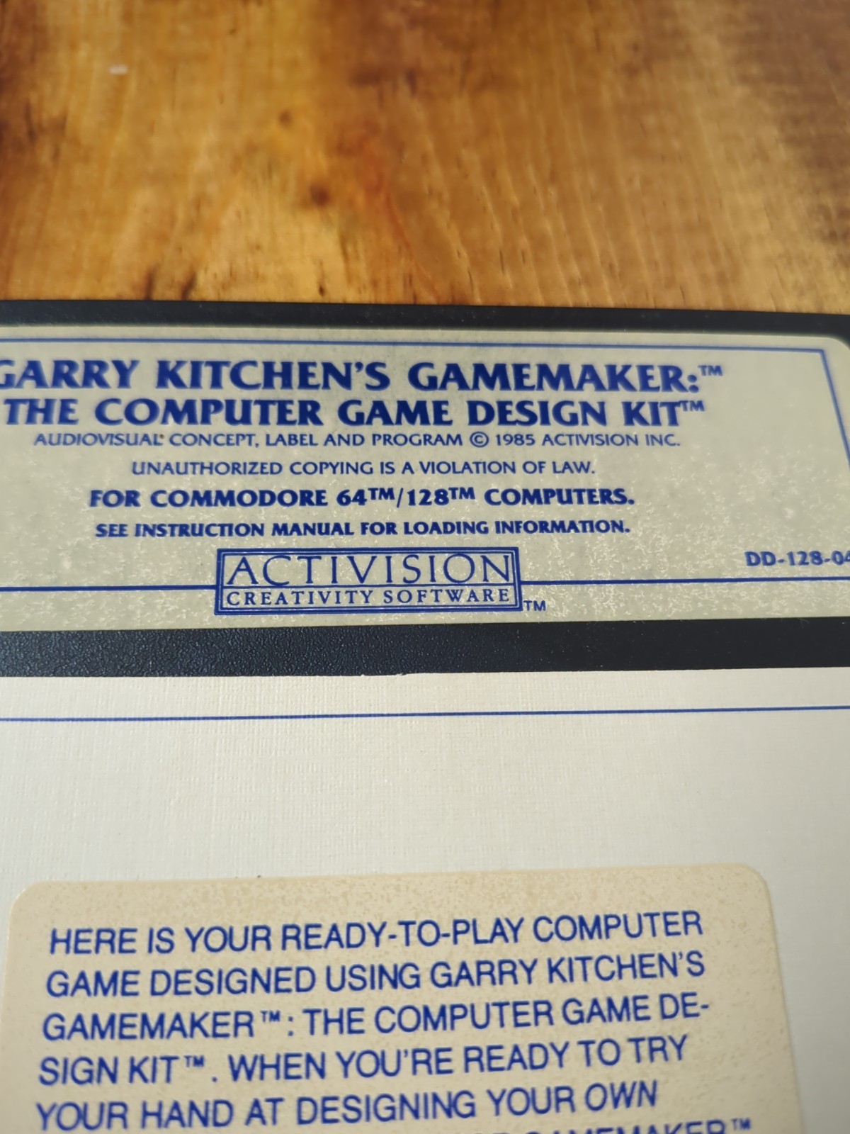 Garry Kitchen's Gamemaker Commodore 64/128 -Activision Untested 1985