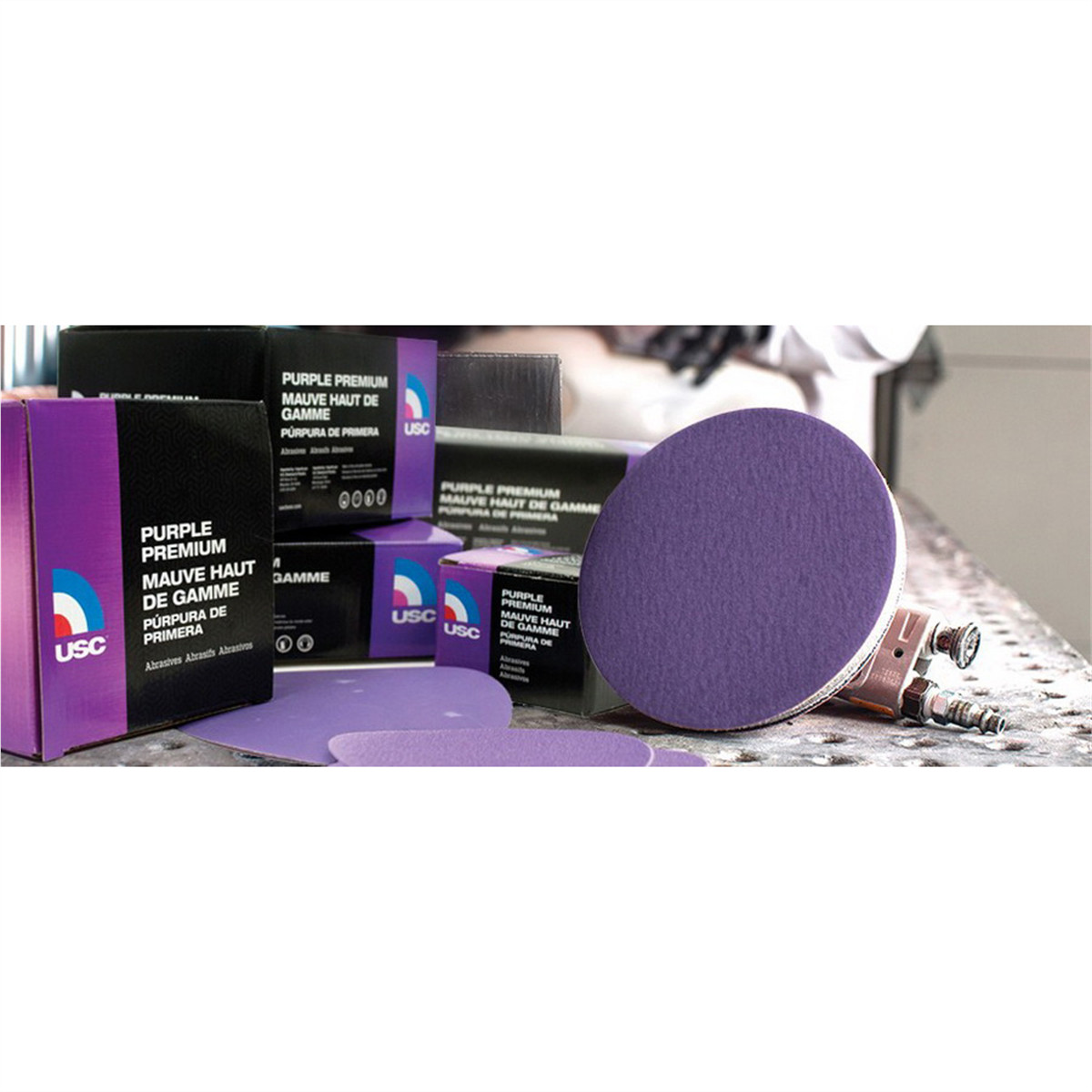 USC ABRASIVES Purple Premium 991306 Sanding Disc, 6 in Dia, P80 Grit, Film Backi