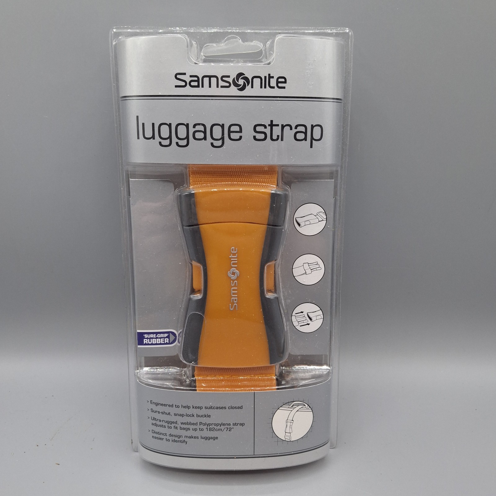 Samsonite Luggage Strap, Neon Orange for Easy ID,  Adjusts Up to 72" New in Box