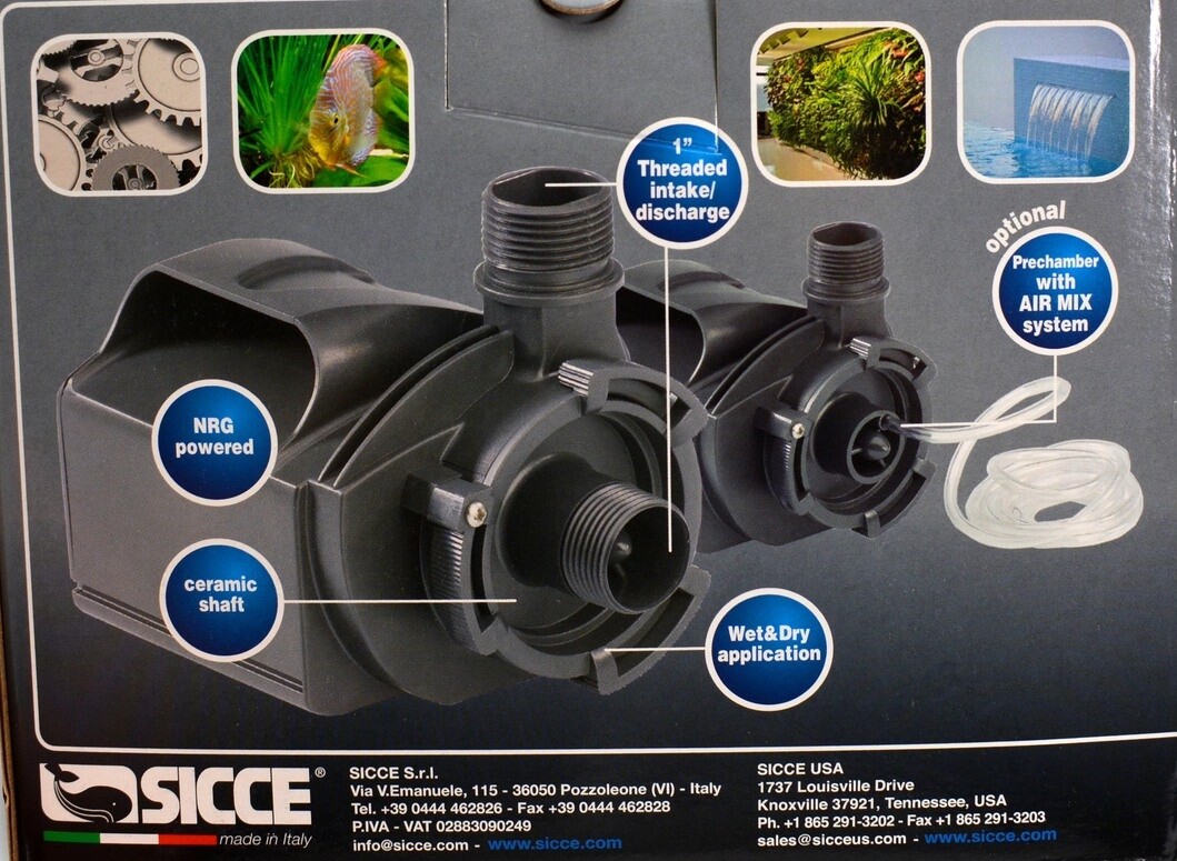 SICCE 5800 MULTI QUIET SUBMERSIBLE MULTIFUNCTION CIRCULATION PUMP 1500 GPH