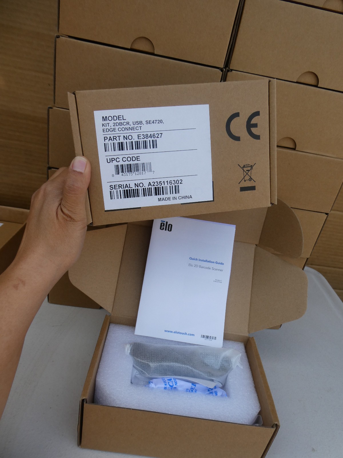 🍀 NEW! Elo Edge Connect 2D Barcode Scanner Reader USB E384627 Zebra SE4720 LOT