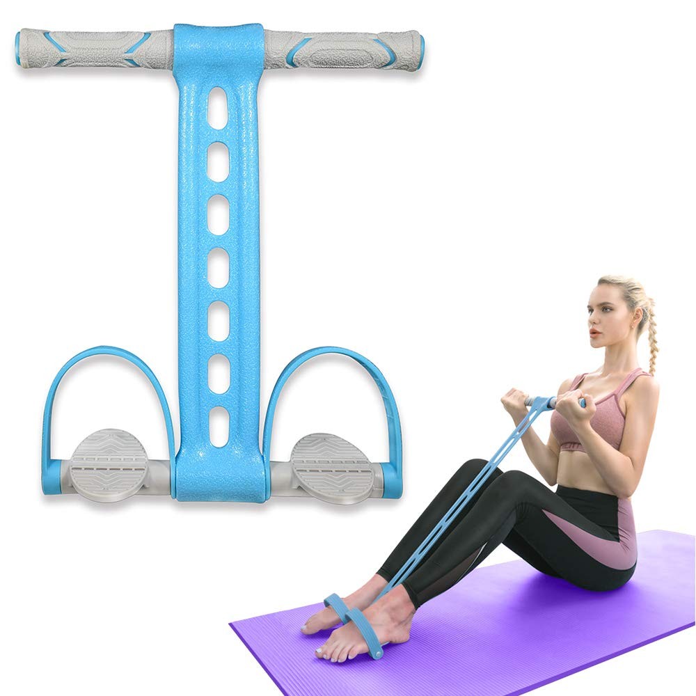 Yoga Pedal Resistance Band Elastic Pull Rope Fitness Sit-up Exercise Blue