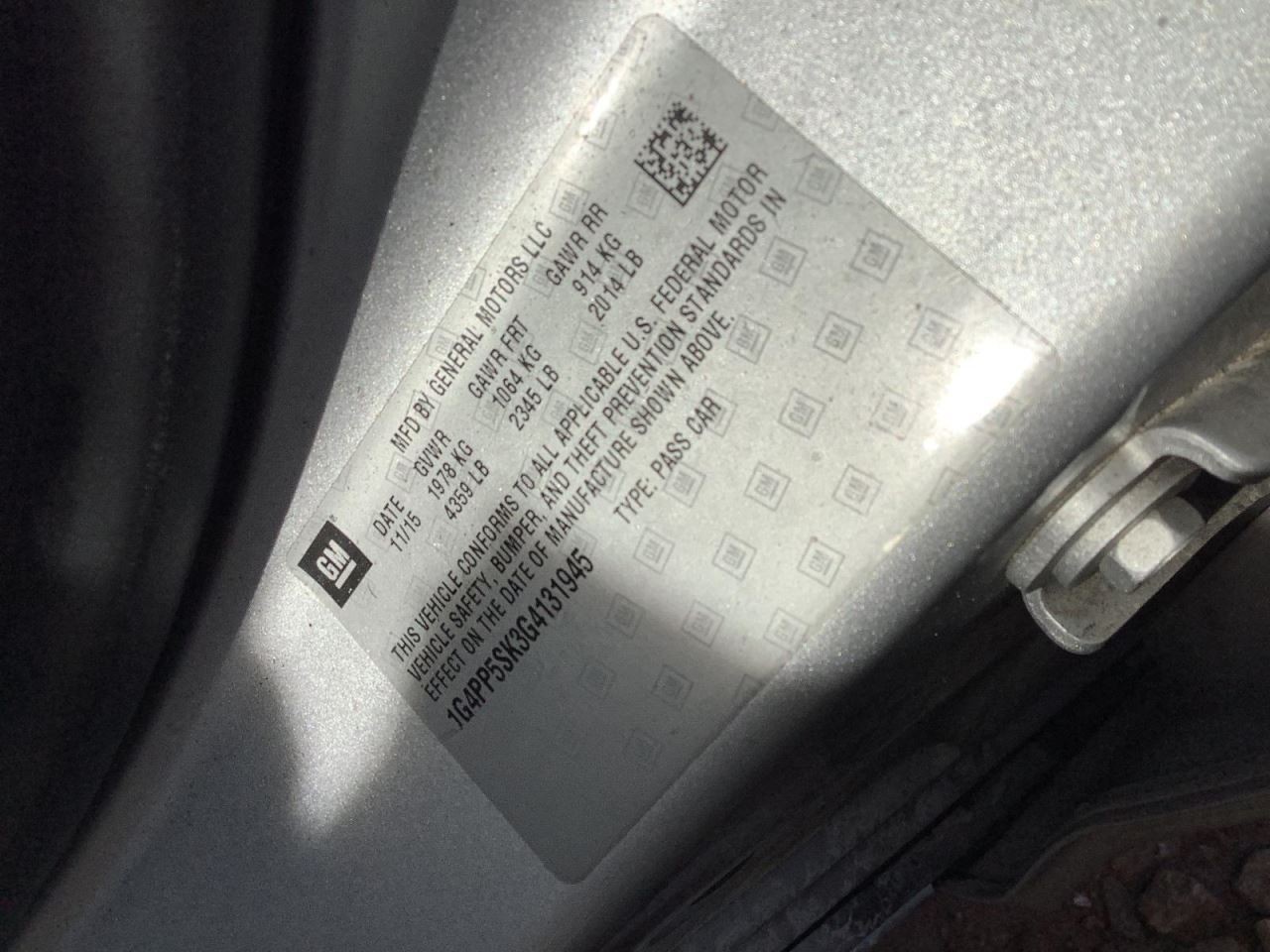 Alternator Fits 12-17 VERANO 4437614