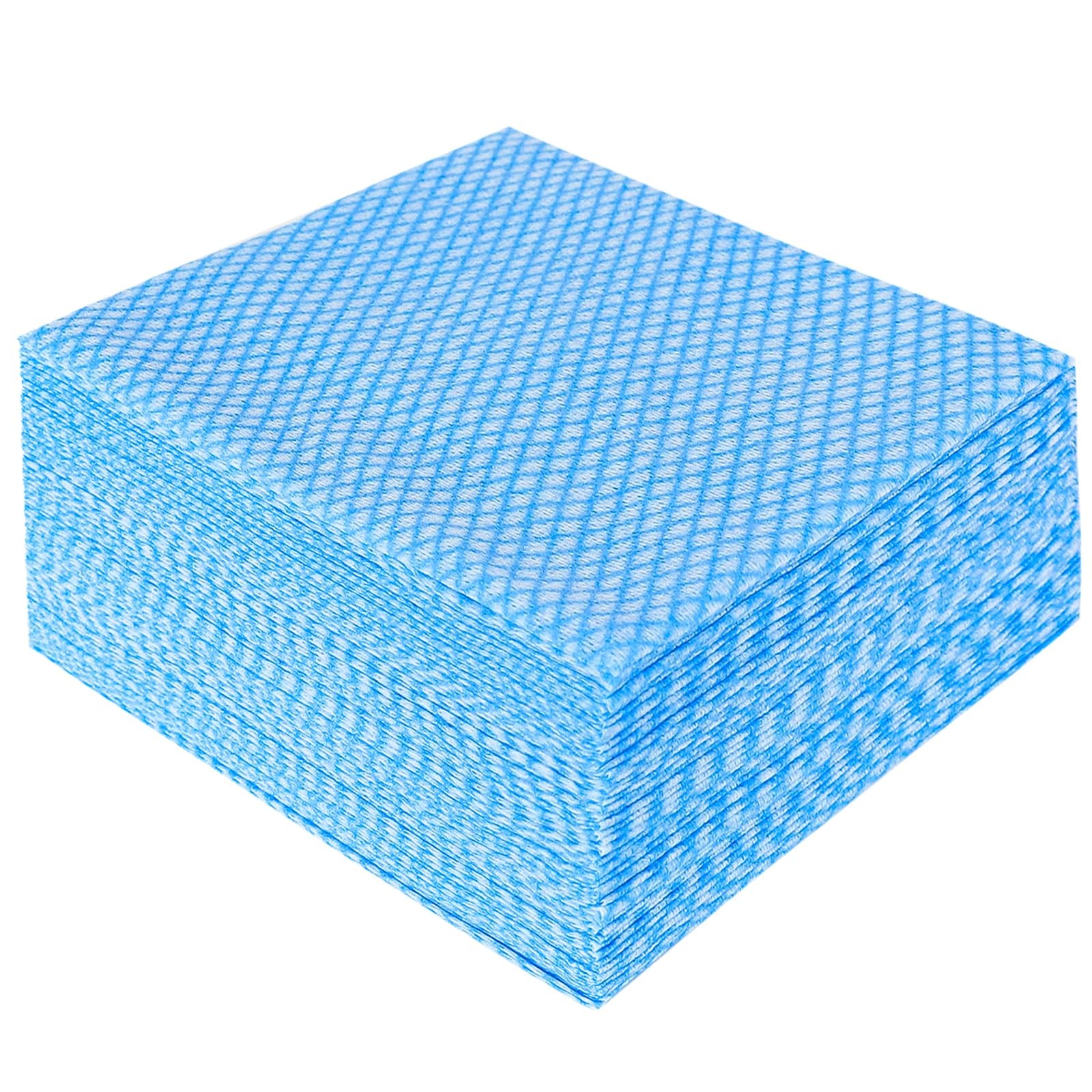 JEBBLAS Disposable Cleaning Towels and Dish 50 Count (Pack of 1), Blue