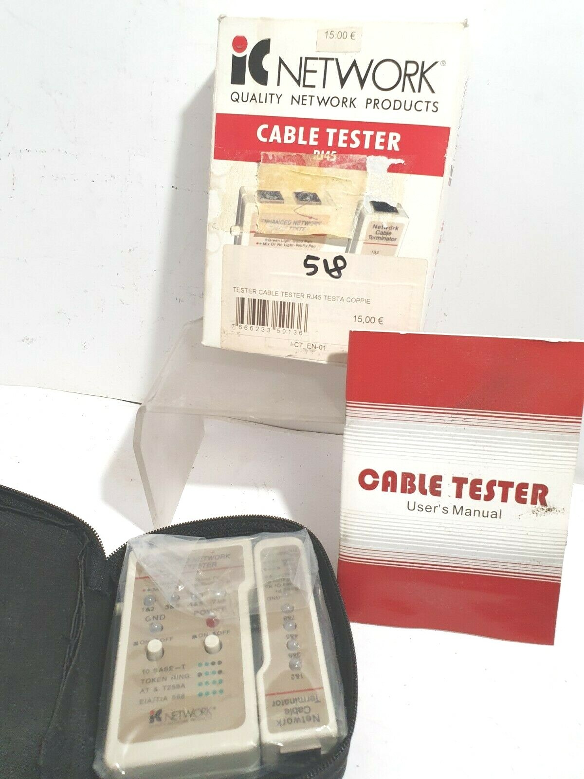 IC NETWORKS cable tester 350136 network rj45 stp coaxial modular cables network