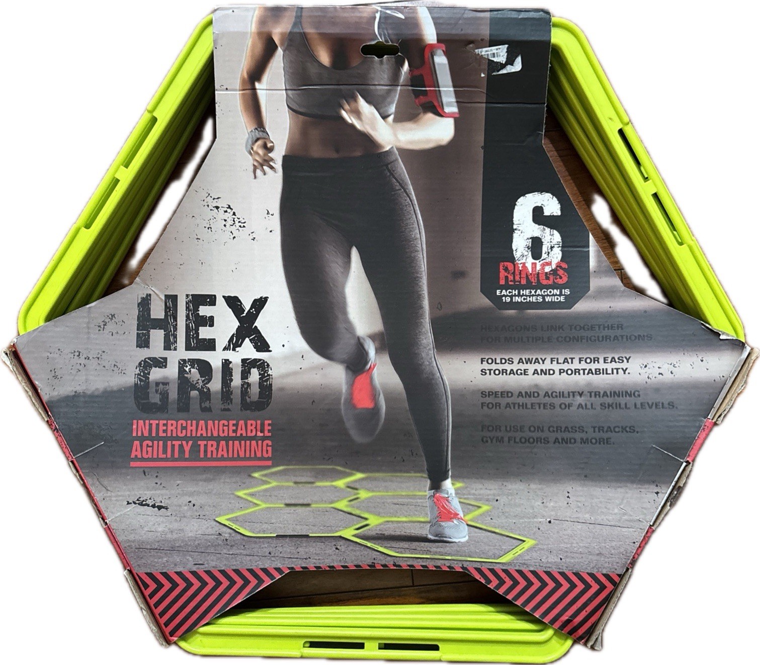 TKO Quick Drill Hex Grid Interchangeable 6 Rings 19” Wide Agility Speed Gym NEW