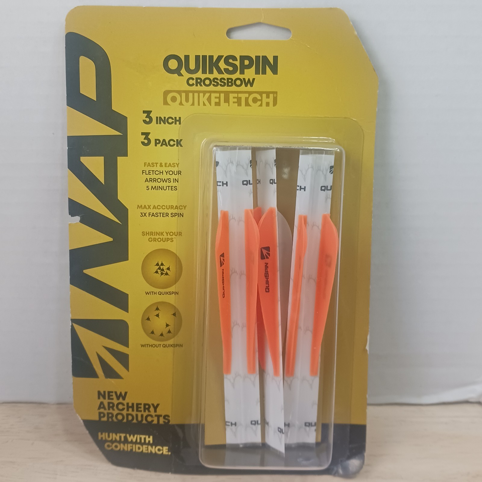 New NAP Quikfletch QuickSpin White/Orange 3" Fletch Wrapping NAP-60-671W 3 Pack