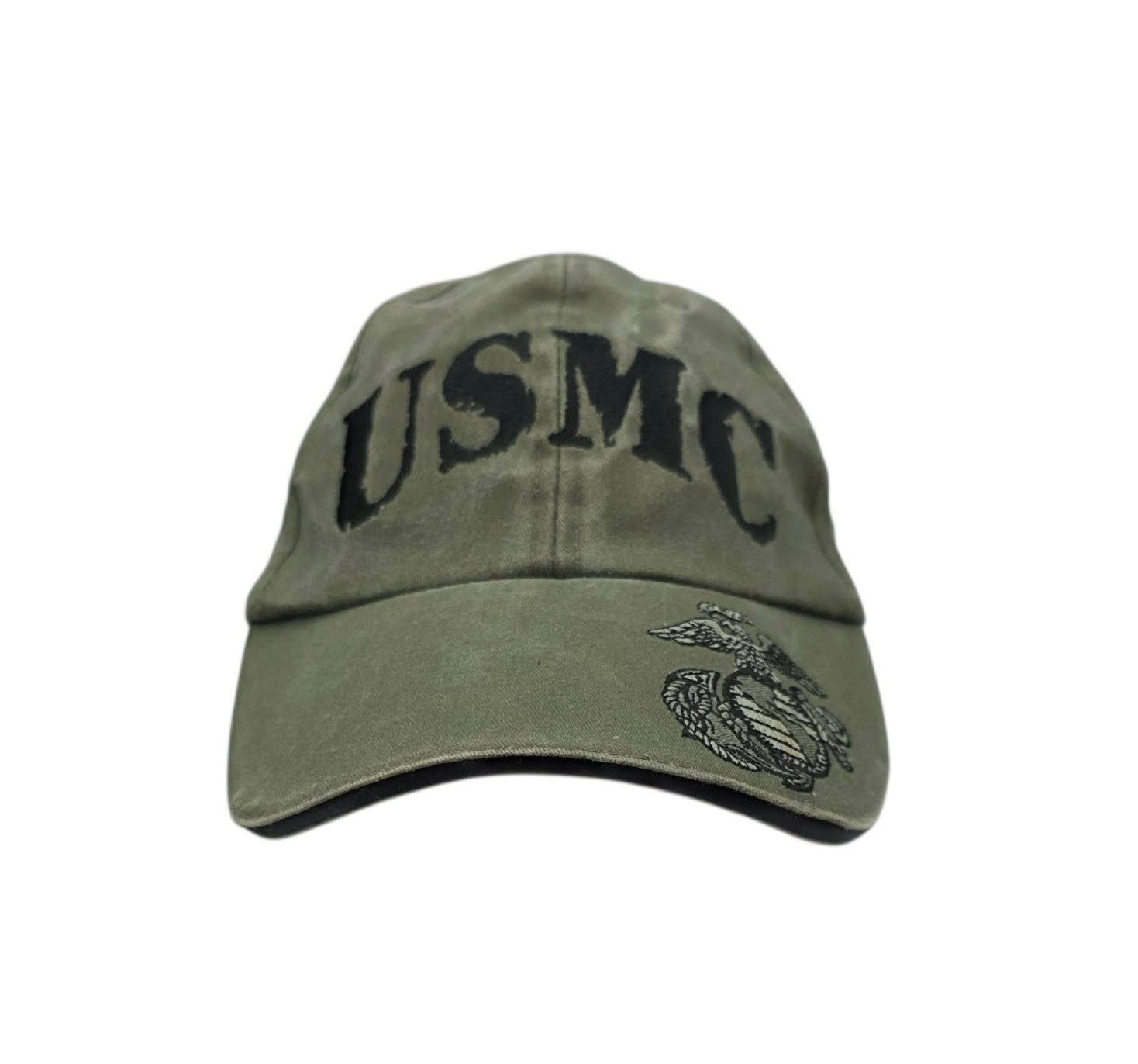 USMC Hat Olive Drab US Marine Corps Eagle Globe Strapback Cap