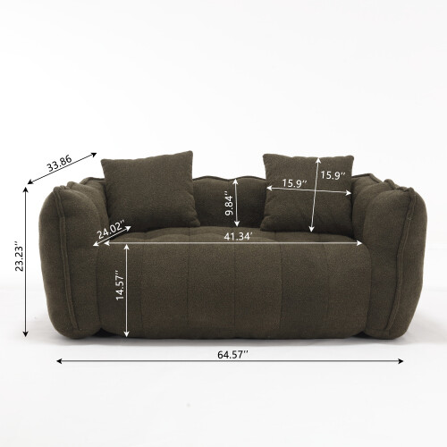 Bean Bag Sofa with high resilience foam core BeanBag Chair 2 people Olive+Green