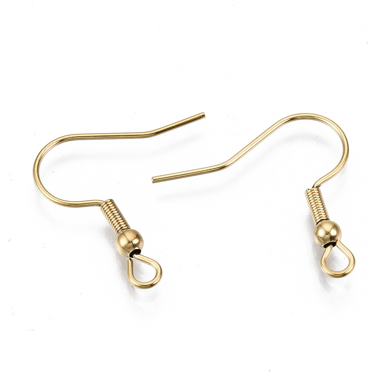 200pc Nickel Free 18K Gold Plated Stainless Steel Earring Hooks Ear Wire 21x22mm