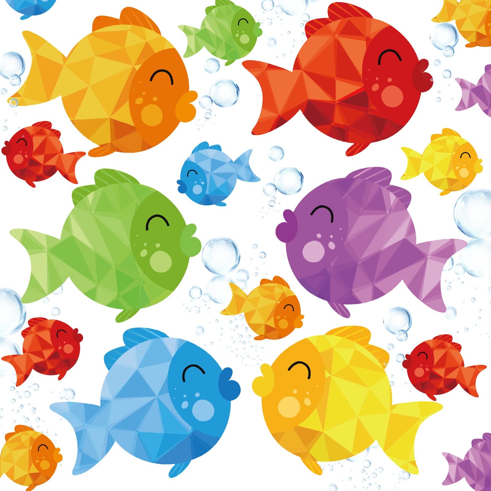 Tinlade 48 Pcs Colorful Fish Cutouts Red, Yellow, Blue, Purple, Green, Orange