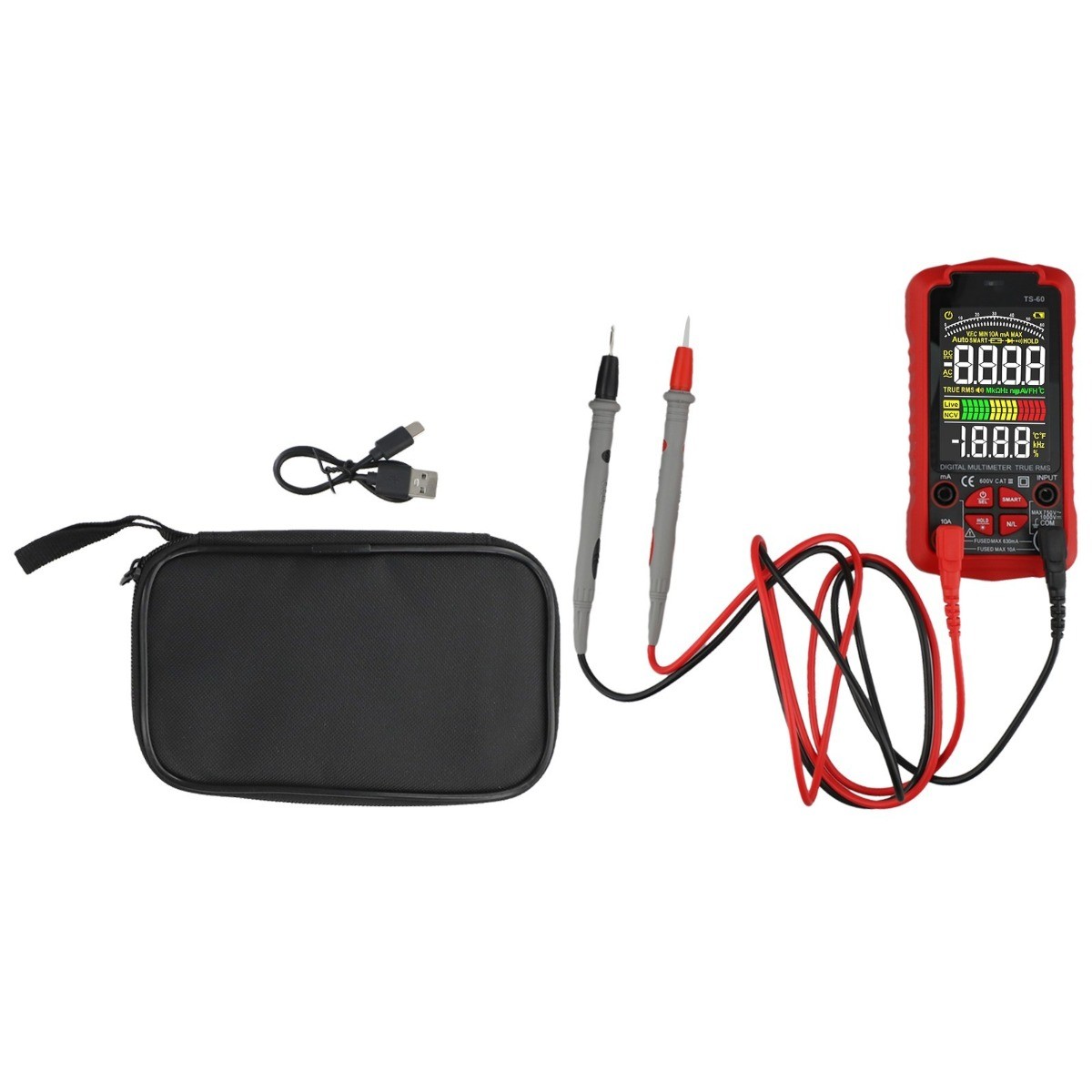 For Smart Digital Multimeter USB Rechargeable TRMS 6000 Counts ACDC Voltmeter