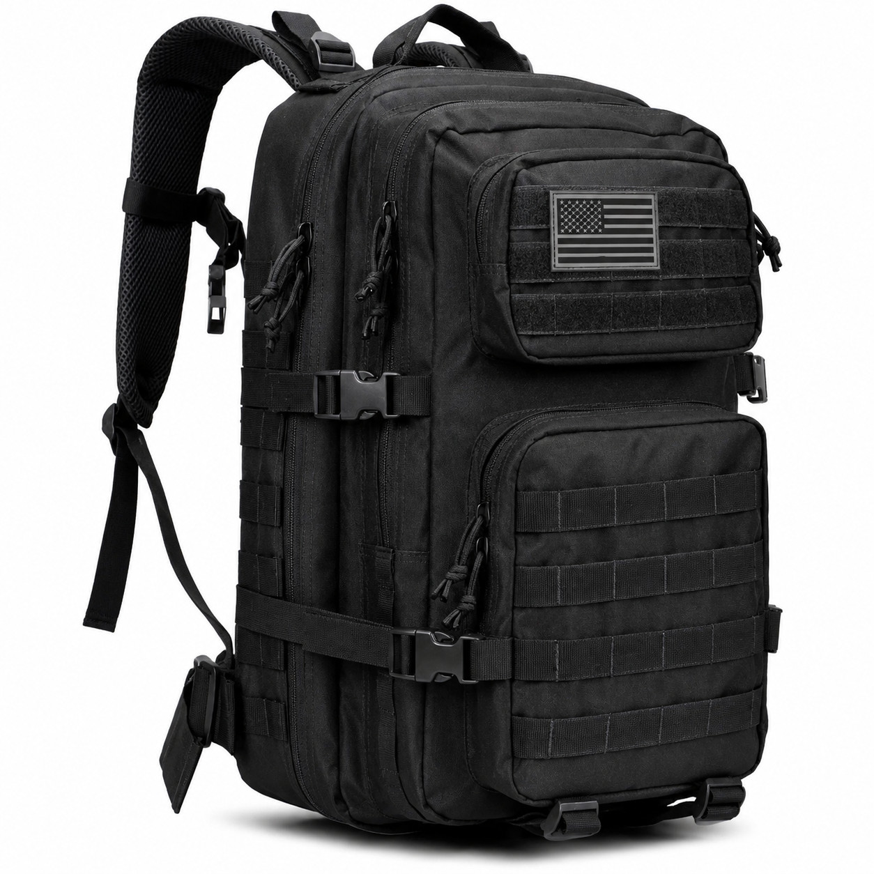 40L Military Tactical Backpack  MOLLE 3-Day Assault Pack Water Resistant Black