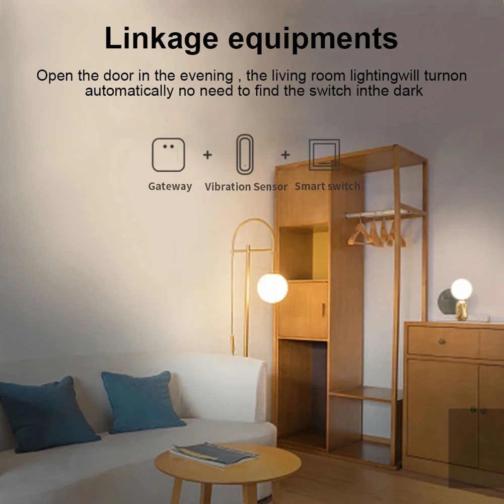 Home Security Enhanced by For Tuya Compatible Smart Vibration Detection Sensors