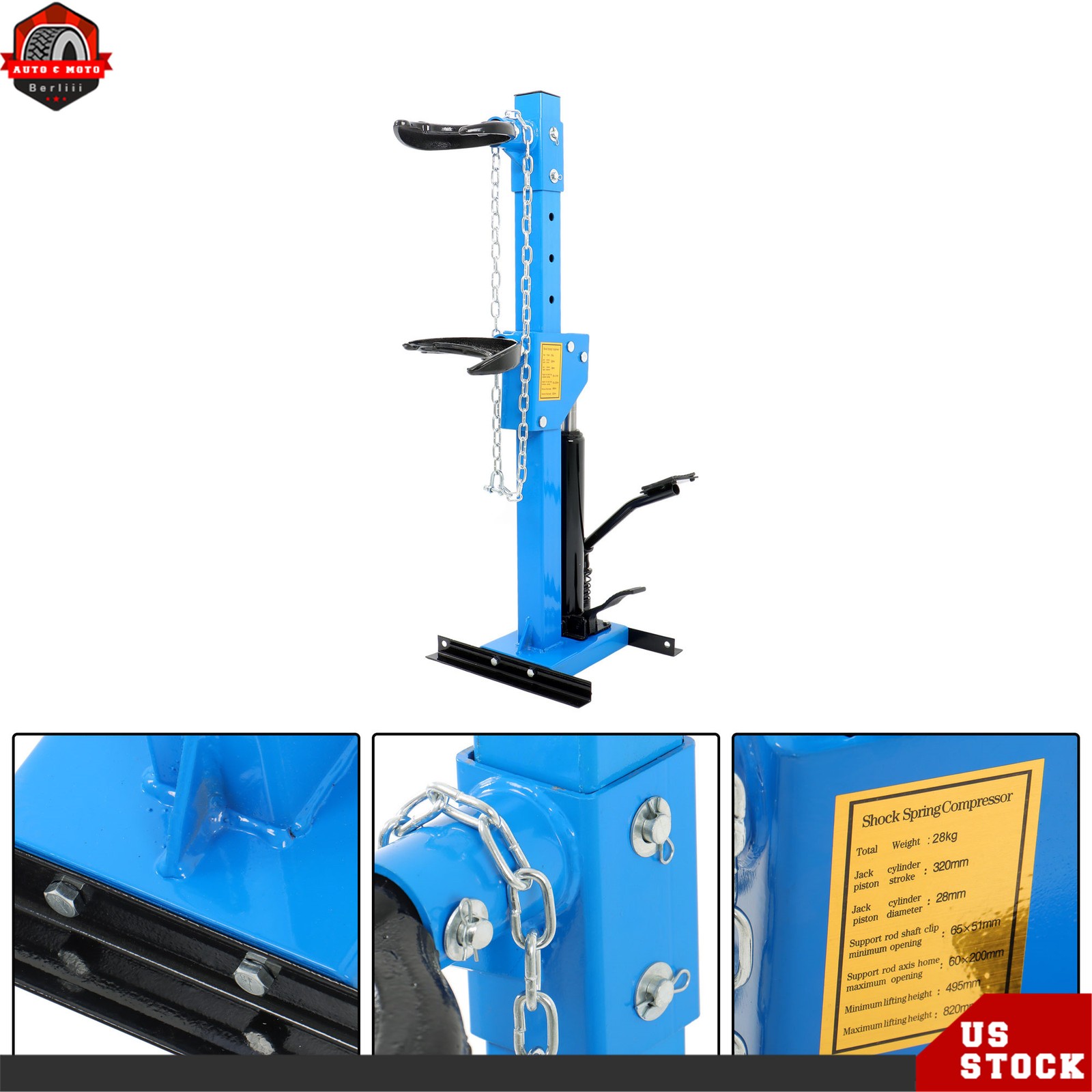 4.5T Strut Coil Spring Compressor Hydraulic Compressor Tool with 4 Spring Clasps