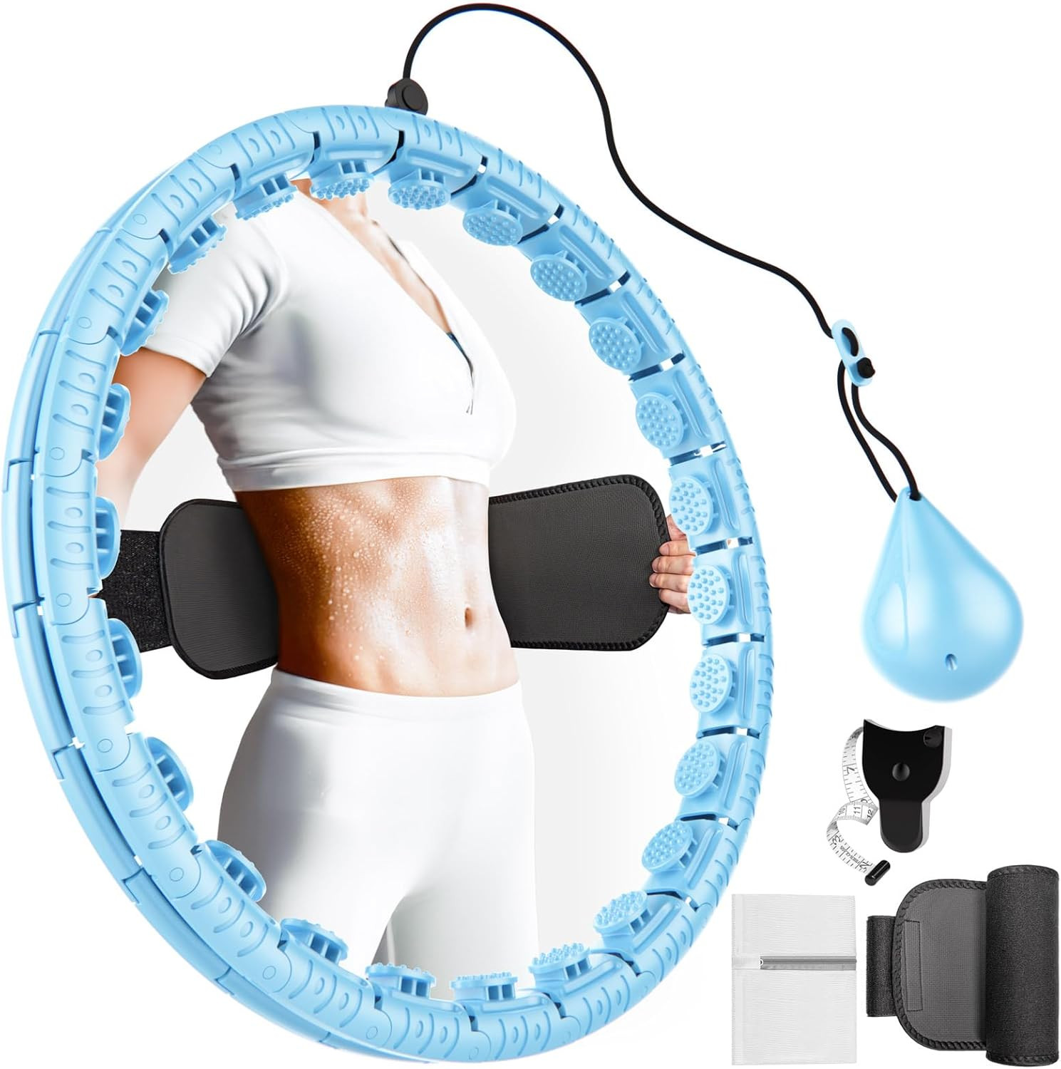 Weighted Fitness Hoop for Adults Weight Loss,Infinity Weighted Hoop plus Size wi
