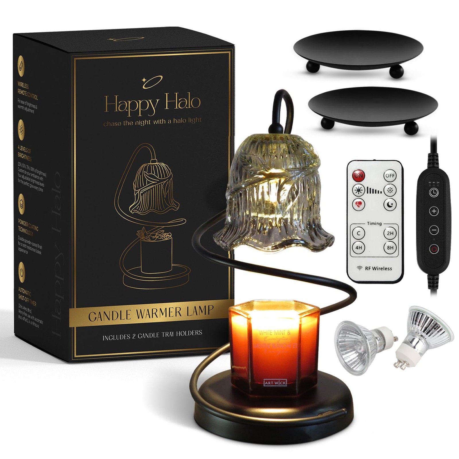 Candle Warmer Lamp with Wireless Remote, Timer & Dimmer, Electric Candle Warm...