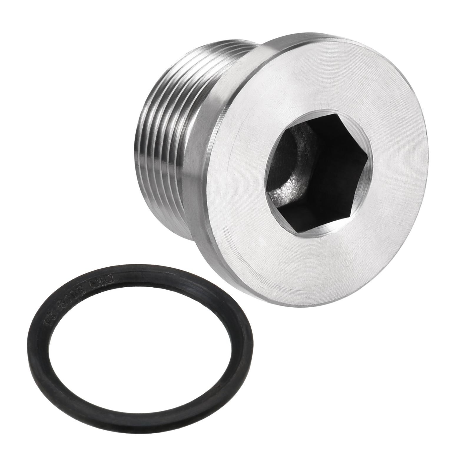 Stainless Steel Inner Hex Head M24x1.5 Pipe Fitting Plug with Seal Ring