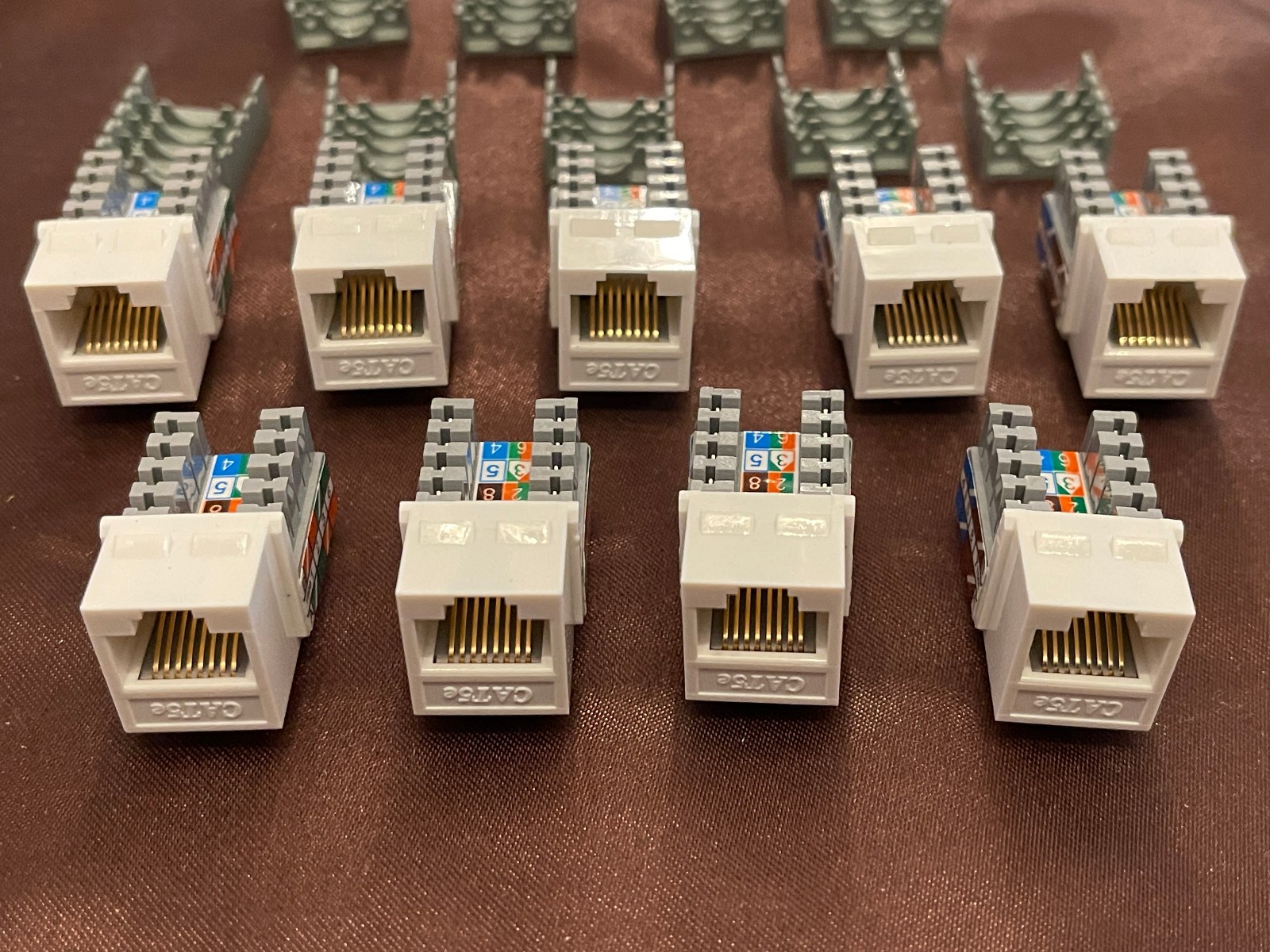 3 foot CAT5E Patch Cord Yellow plus CAT5E Jacks 9 pack CE TECH