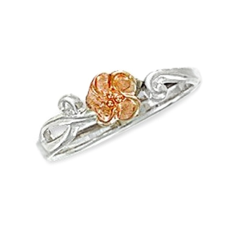 Sterling Silver Adjustable Toe Ring with 10K Gold Rose - FAST SHIPPING