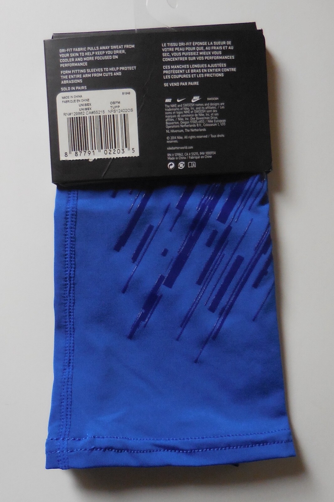 Nike Pro Combat Dri-Fit Arm Sleeves Adult Unisex Game Royal/White One Pair