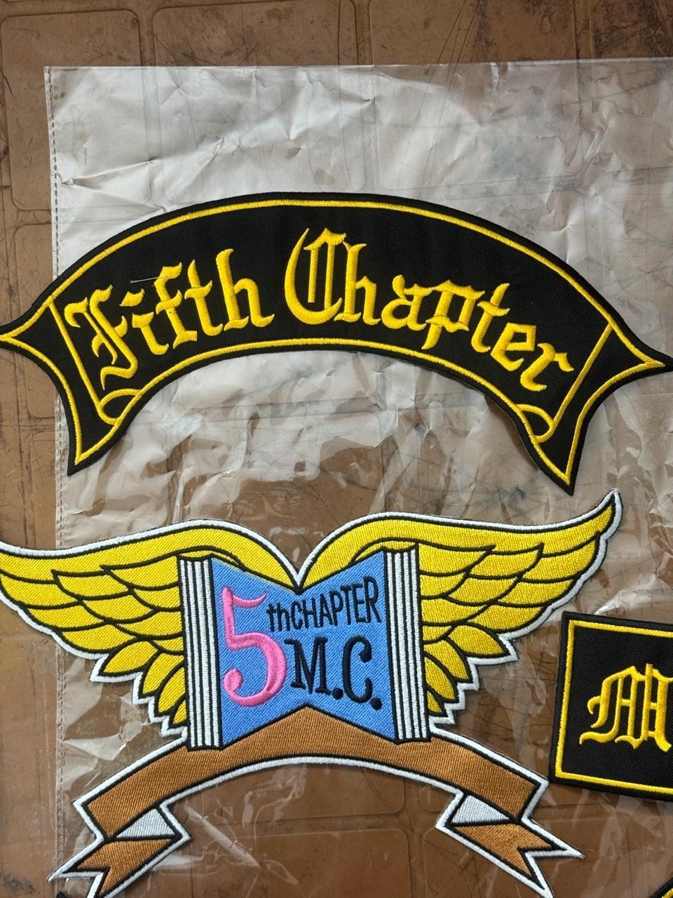 Fifth Chapter MC Nomads 4pc Large Back Patch Set - Biker Embroidered Rockers