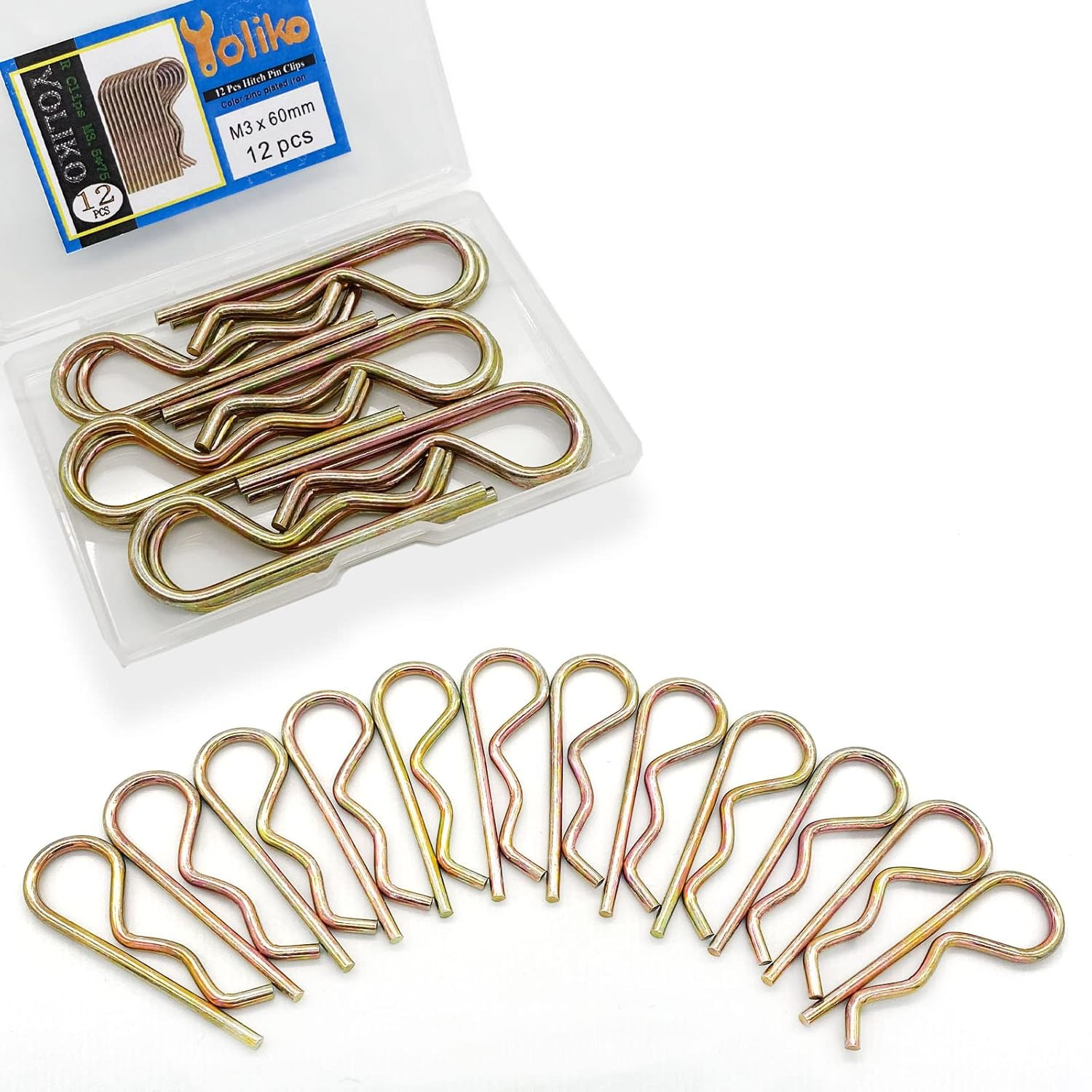 12 Pcs Heavy Duty Hitch Pins Clip R Clips Spring Retaining Wire Hair Pins Cotter