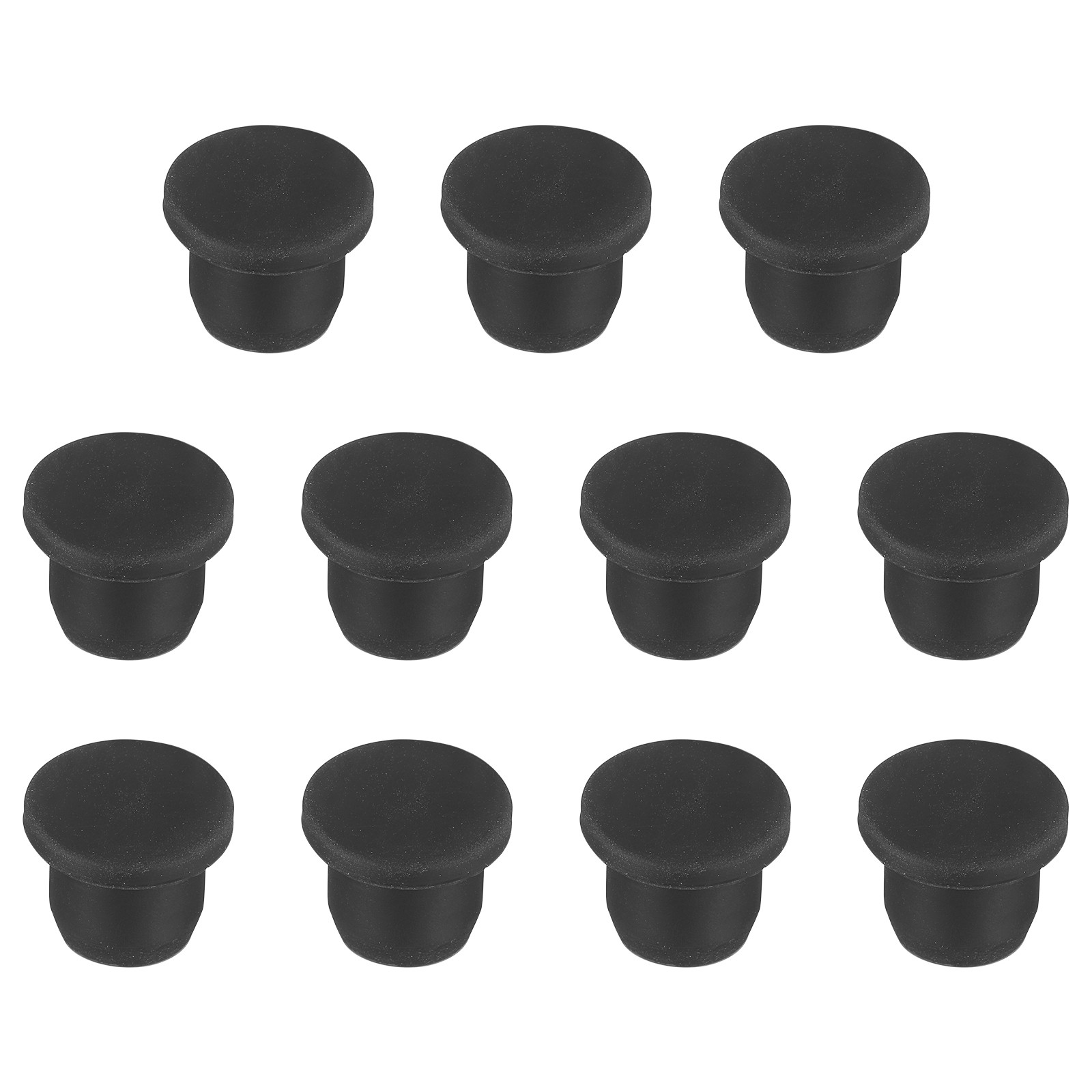 11pcs T-Shaped Silicone Plugs 12mm 15/32" Dia for 11.5-12mm Holes, Black