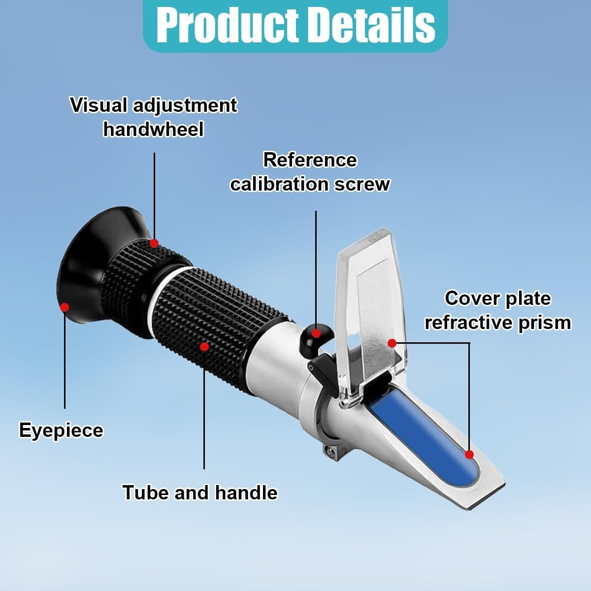 Antifreeze Refractometer For Glycol Antifreeze Coolant And Battery Acid Point