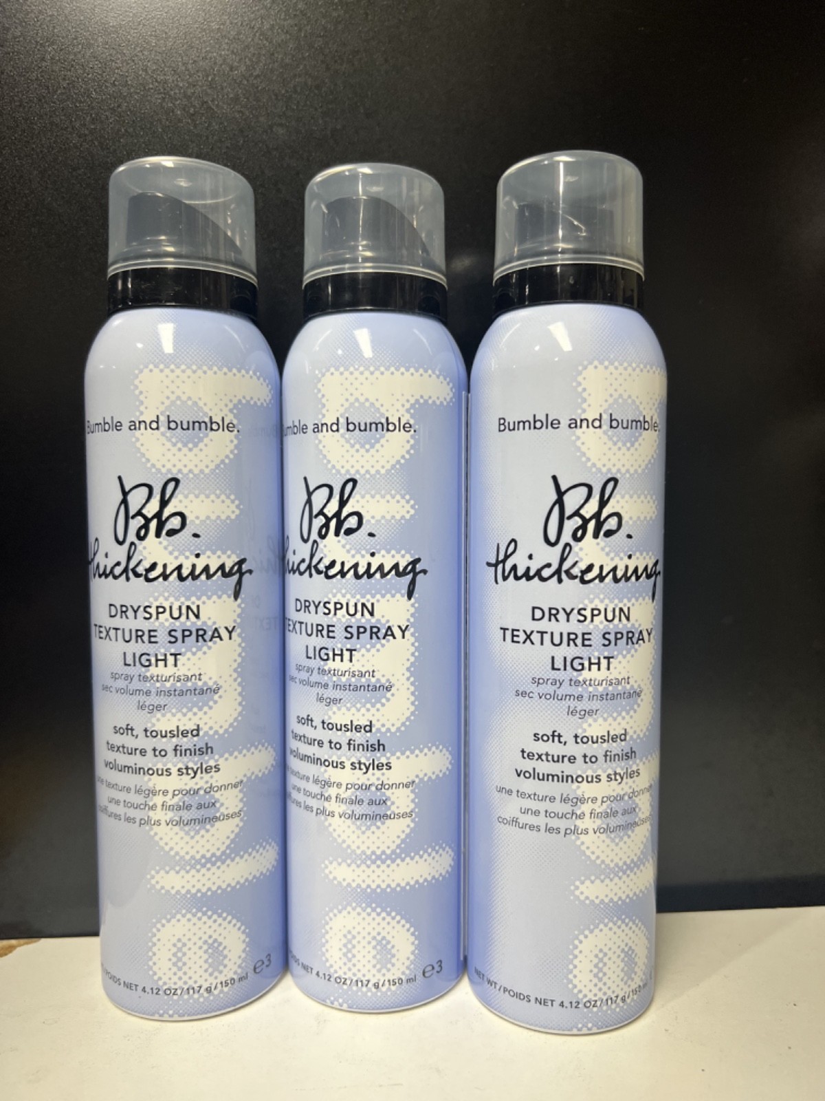 Bumble and Bumble Thickening Dryspun Texture Spray Light 4.12 OZ, ~NEW SET OF 3~