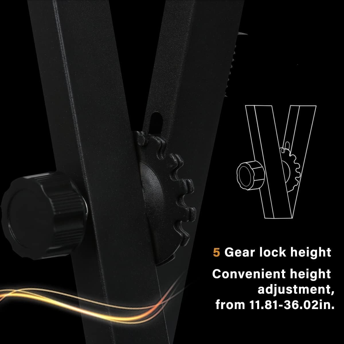 AODSK Single X Black Keyboard Stand Adjustable Height Width w/ Locking Straps