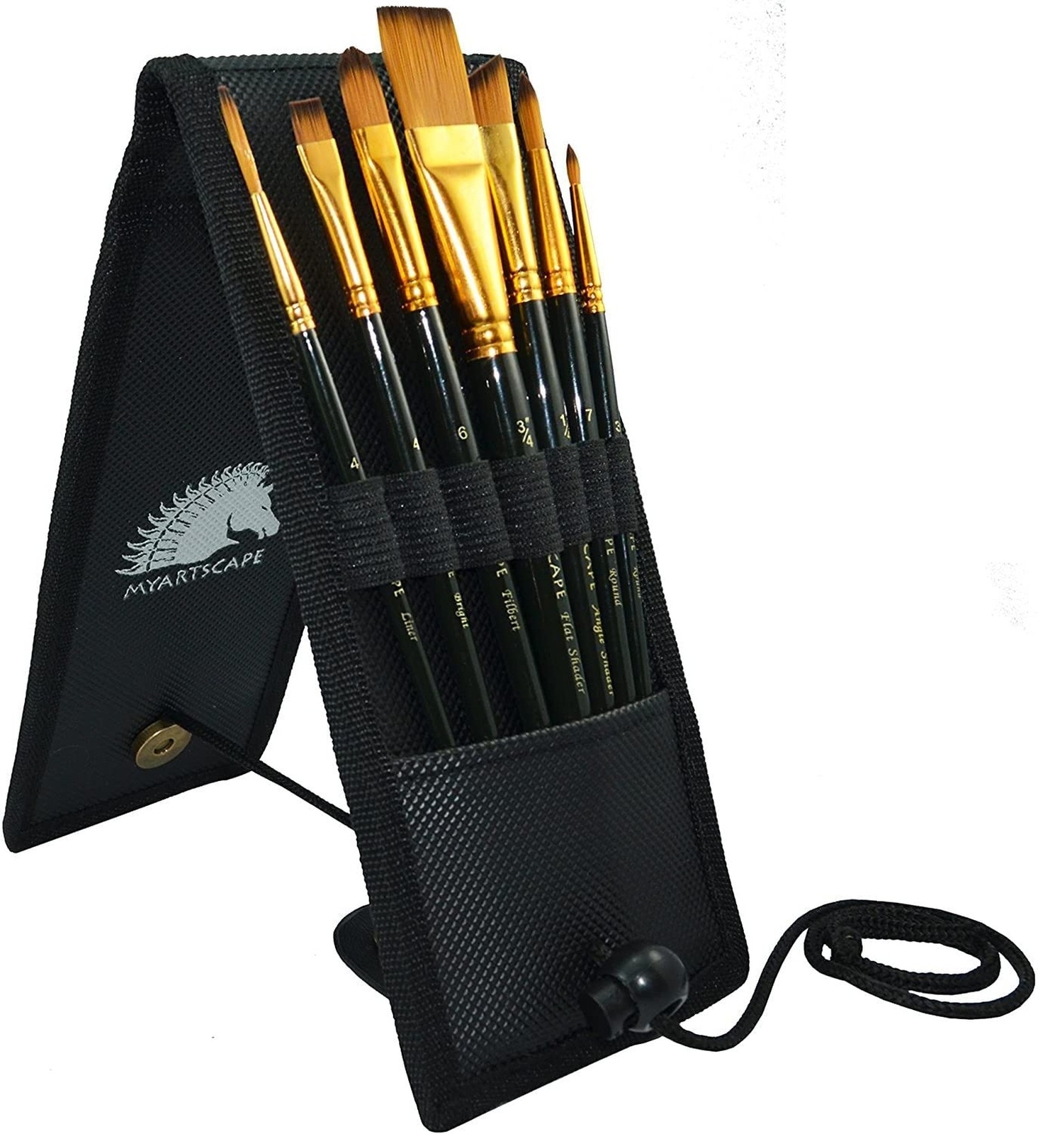 MyArtscape Pocket Paint Brush Set - 7 Artists' Paintbrushes for Watercolor, A...