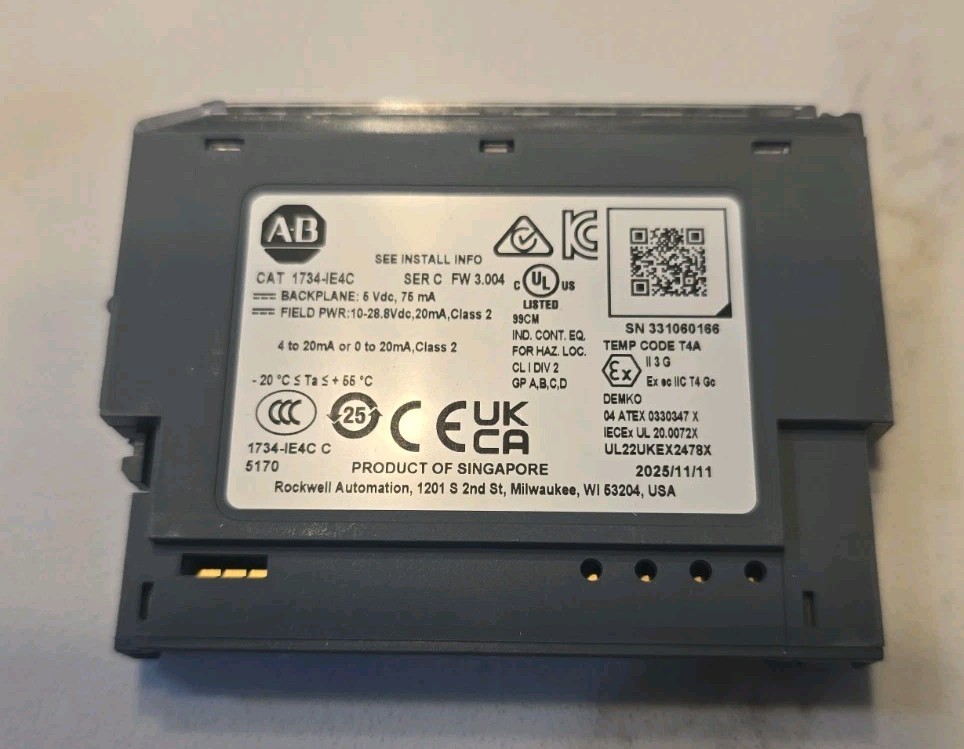 AB 1734-IE4C Point Analog Input Module 2023