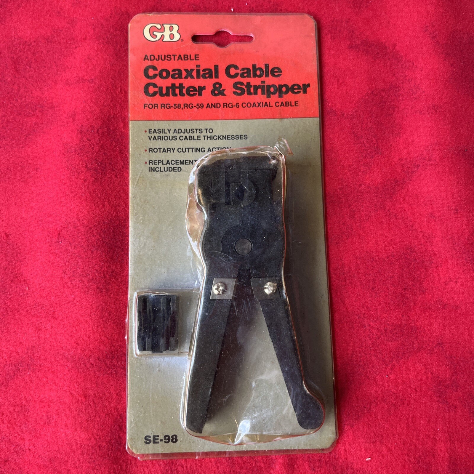 GB ADJUSTABLE COAXIAL CABLE CUTTER & STRIPPER SE-98 (t6)
