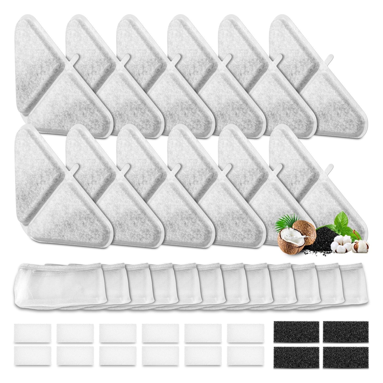 12 Pack Replacement Filters for 230oz Dog Water Fountain, Water Fountain Filt...