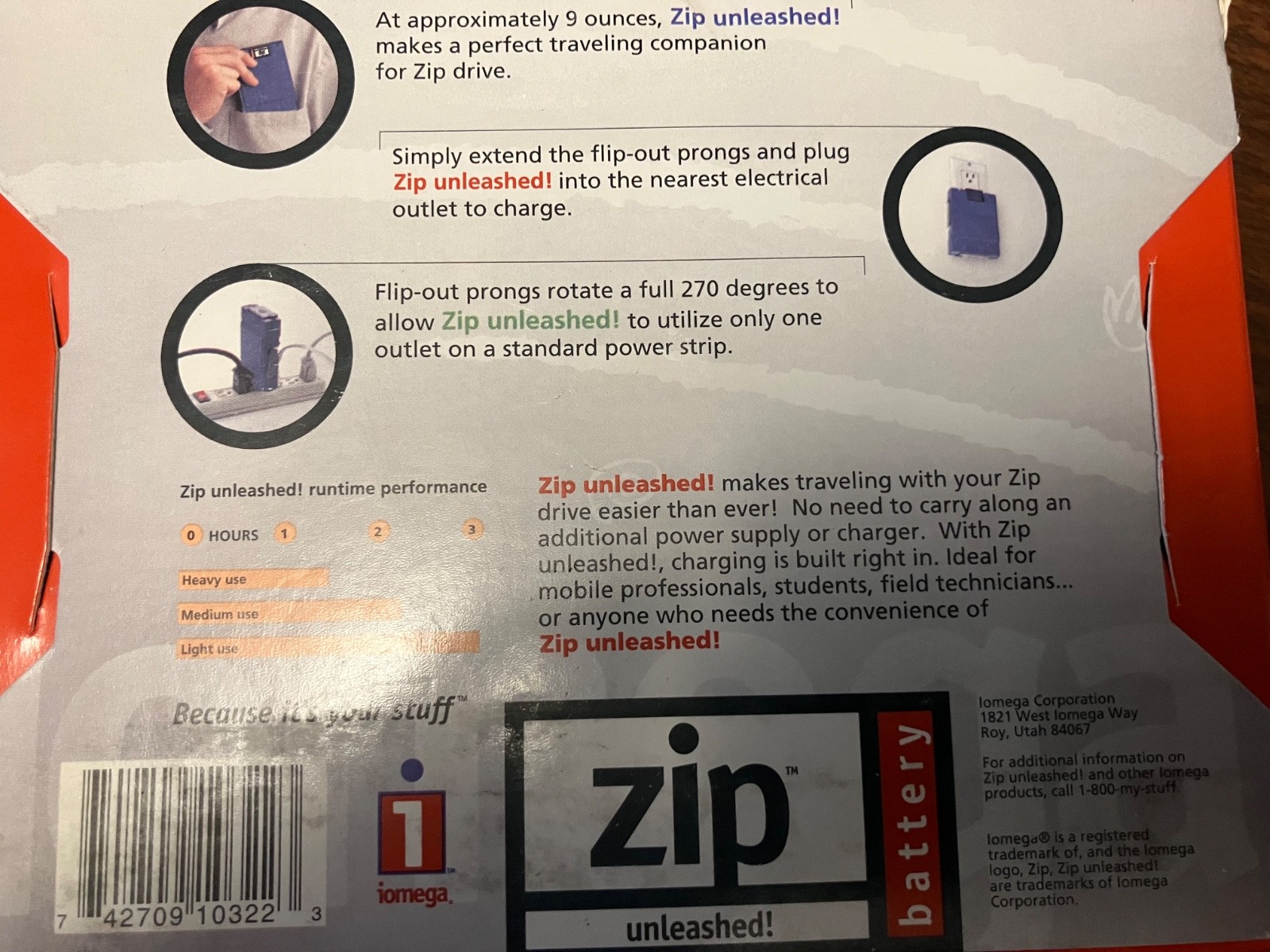 Iomega Zip Unleashed! Battery Pack Power Supply for Zip Disk Drives UNOPENED NIB