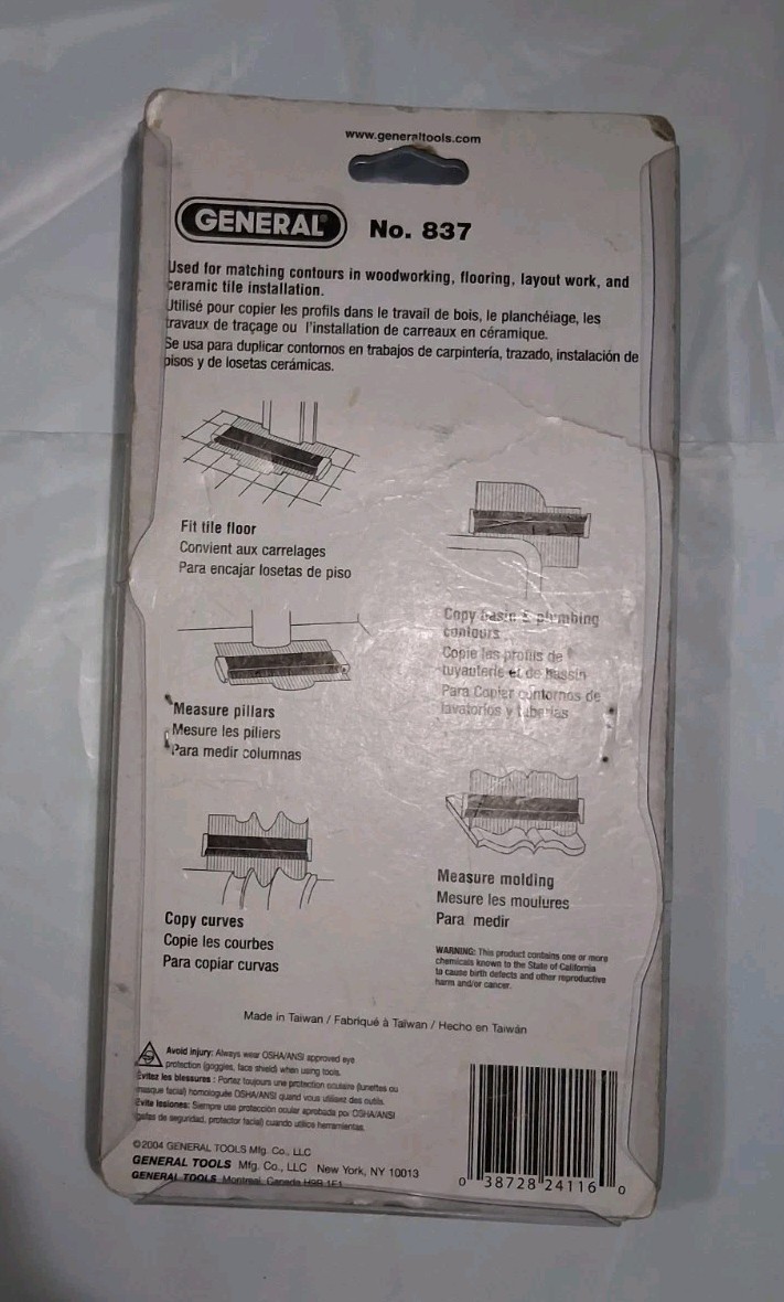 General No 837 Contour Gauge Profile Tool 6 Inch Shape Duplicator Measuring