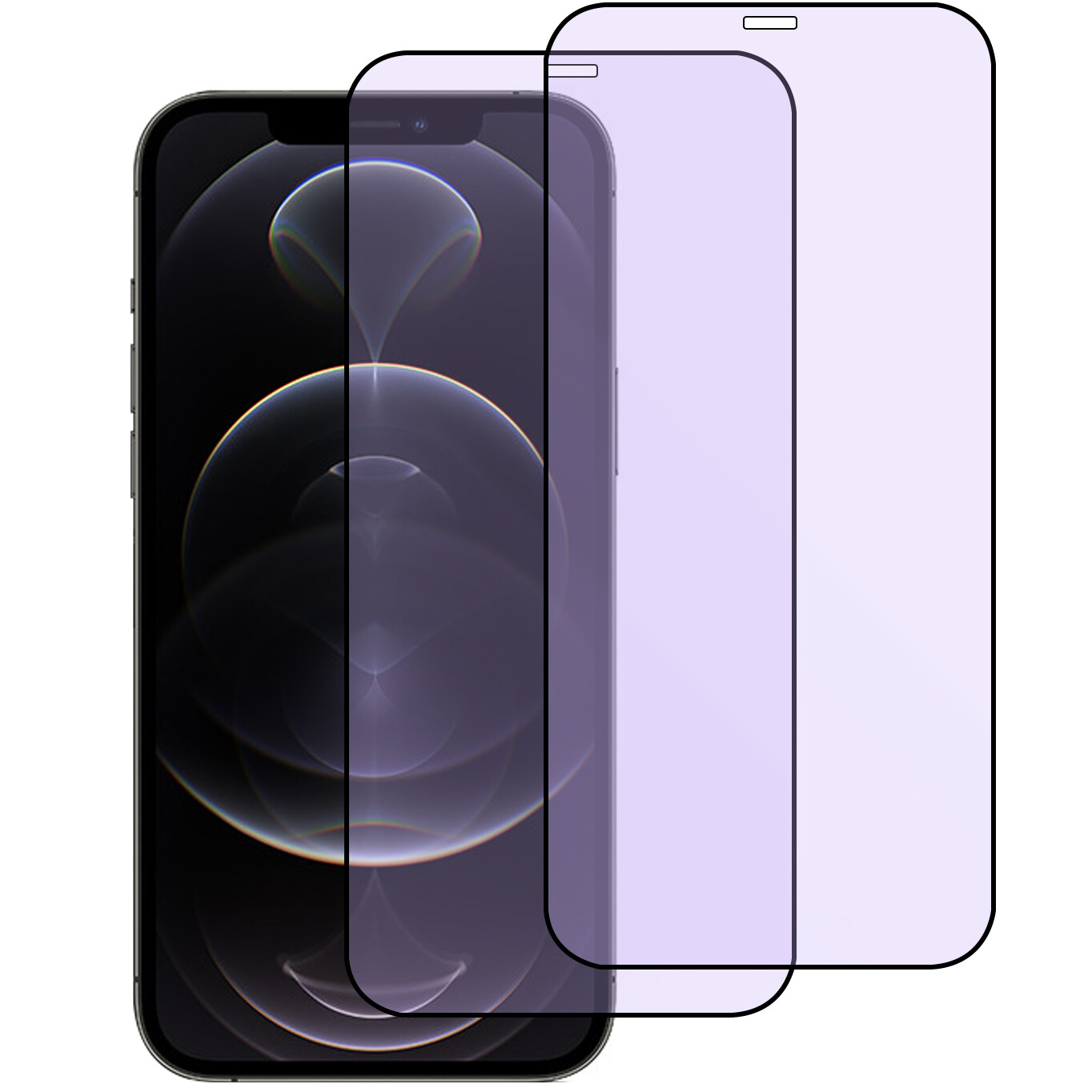 2X For iPhone 12 Pro Max 9H Anti-Blue Light Tempered Glass Screen Protector