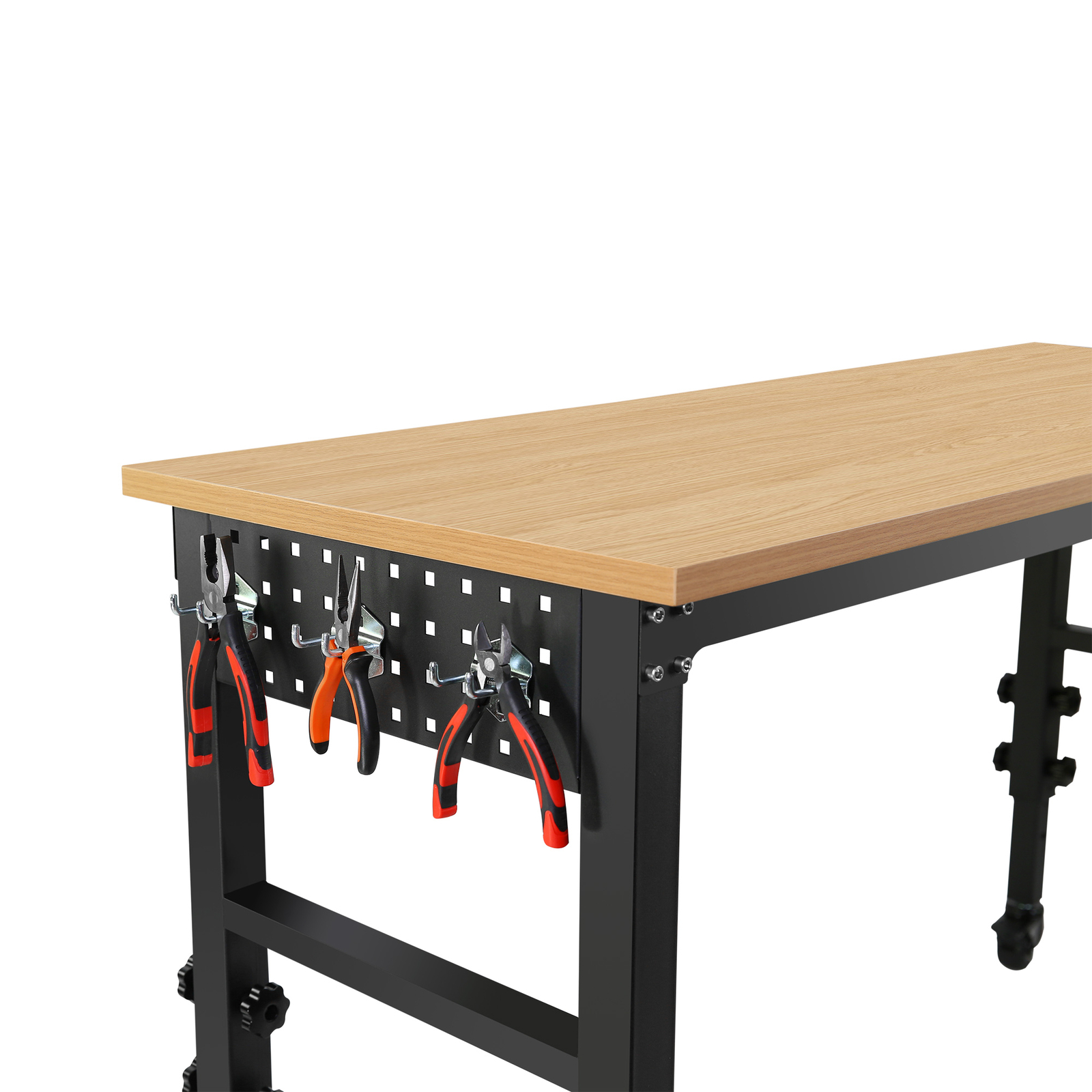 60" ×24'' Adjustable Workbench Rolling Worktable with Power Outlet and Wheels