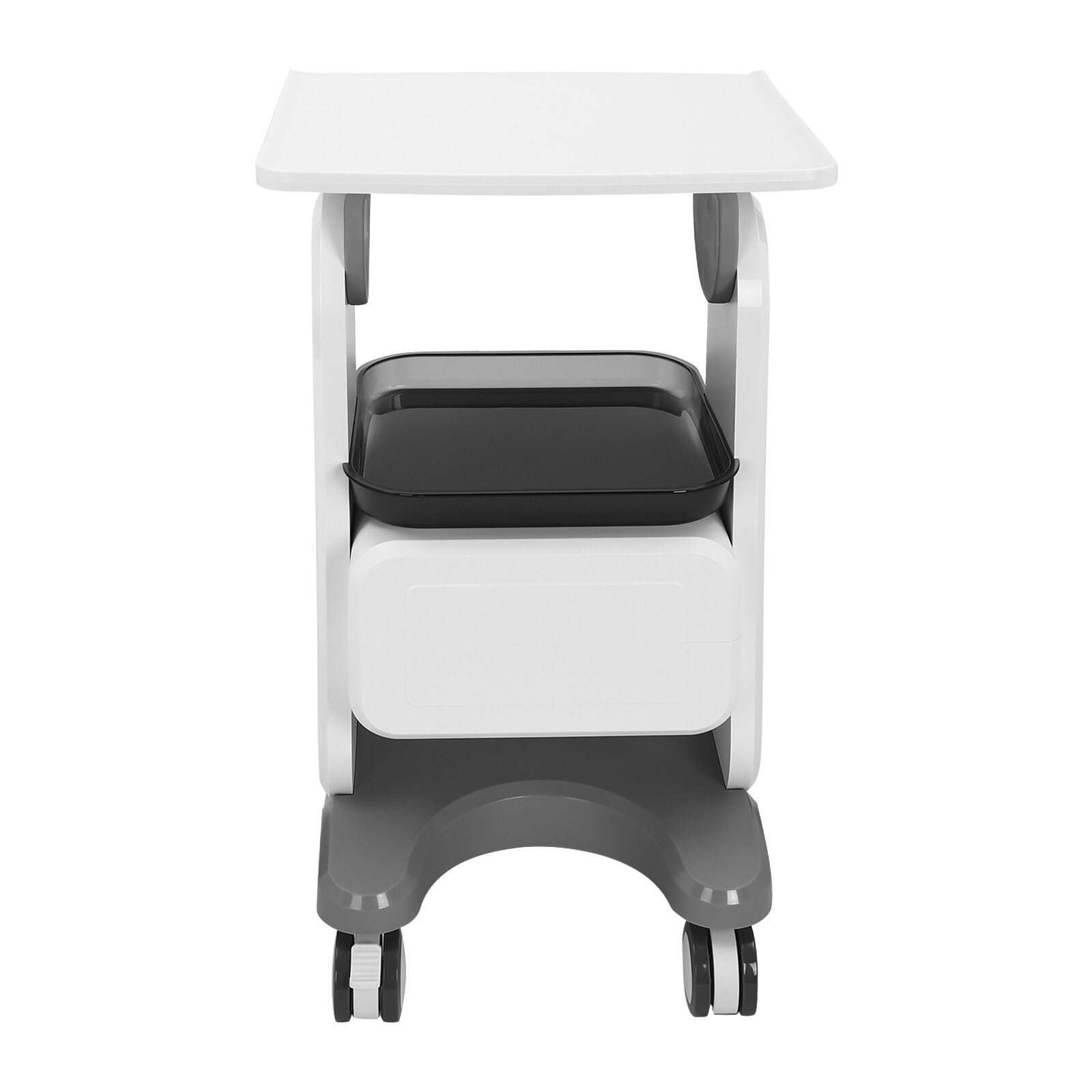 Mobile Medical Trolley Cart Rolling Cart w/ 1 Drawer & 2 Tray 4* Universal Wheel