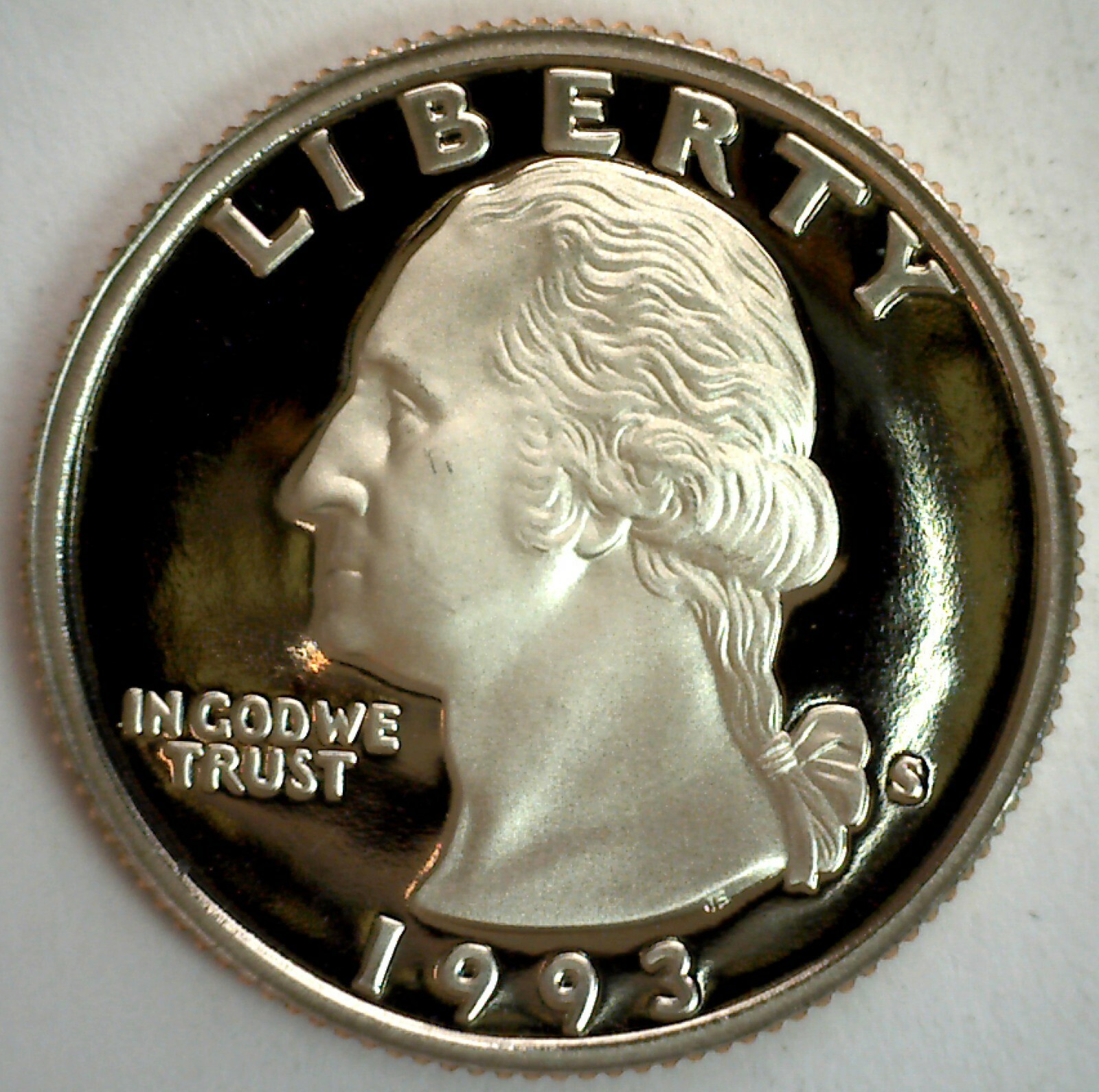 1993 S Clad Proof Washington Quarter 25c US Coin Beautiful Coin San Francisco