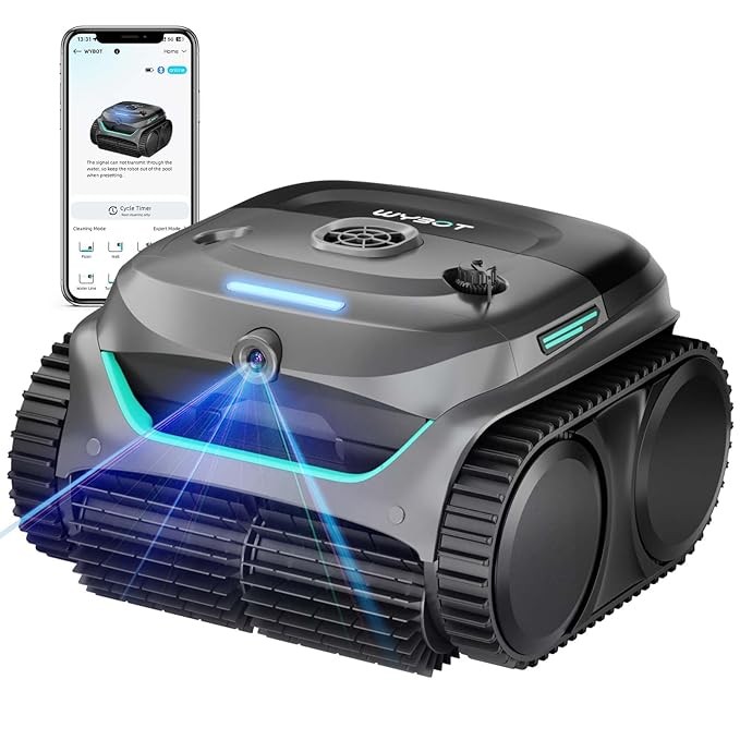 WYBOT C2 Vision AI Camera Cordless Pool Vacuum Robot for inground Pools