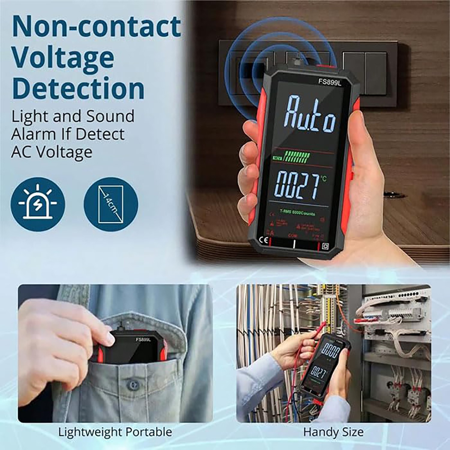 Upgraded USB Rechargeable Digital Multimeter Large Color Screen Backlight Smart