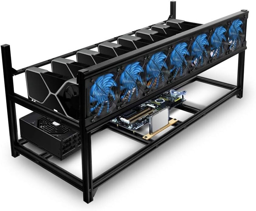 Kingwin Miner Rig Case W8 GPU Mining Stackable Frame Expert Crypto Mining