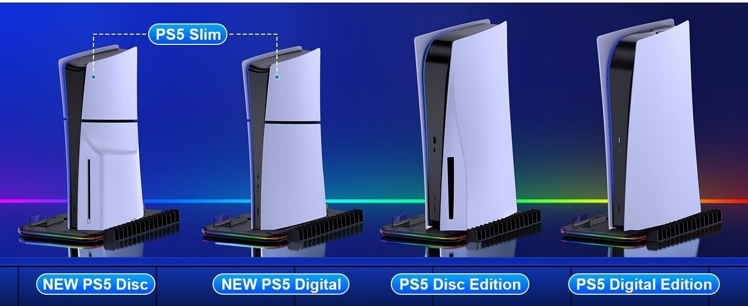 For PS5 Pro/Slim/PS5 Stand Cooling Station Controller PS5 Charging Dock Station