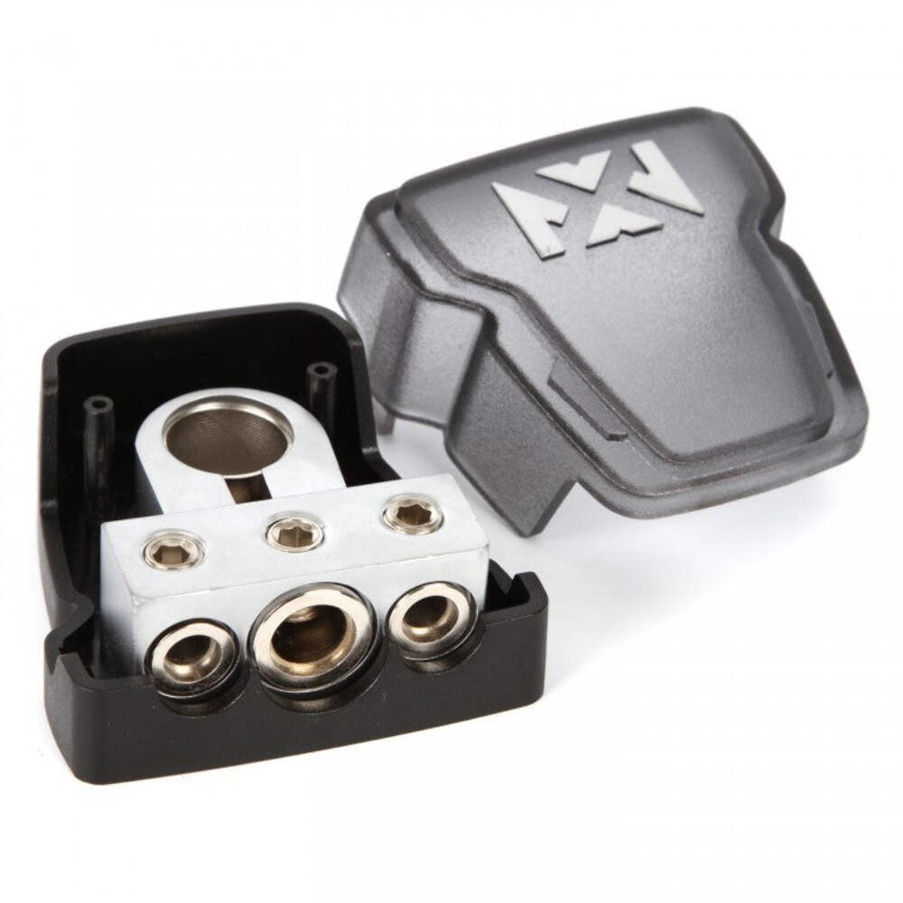 XBTU Universal Positive/Negative Satin Chrome Battery Terminal with 1/0 Gauge