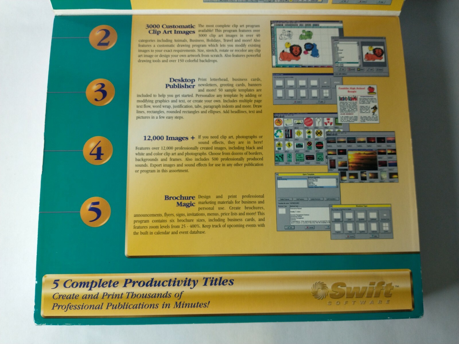 Swift Computer Software Productivity Suite 5 Complete Titles CD ROM New Vintage
