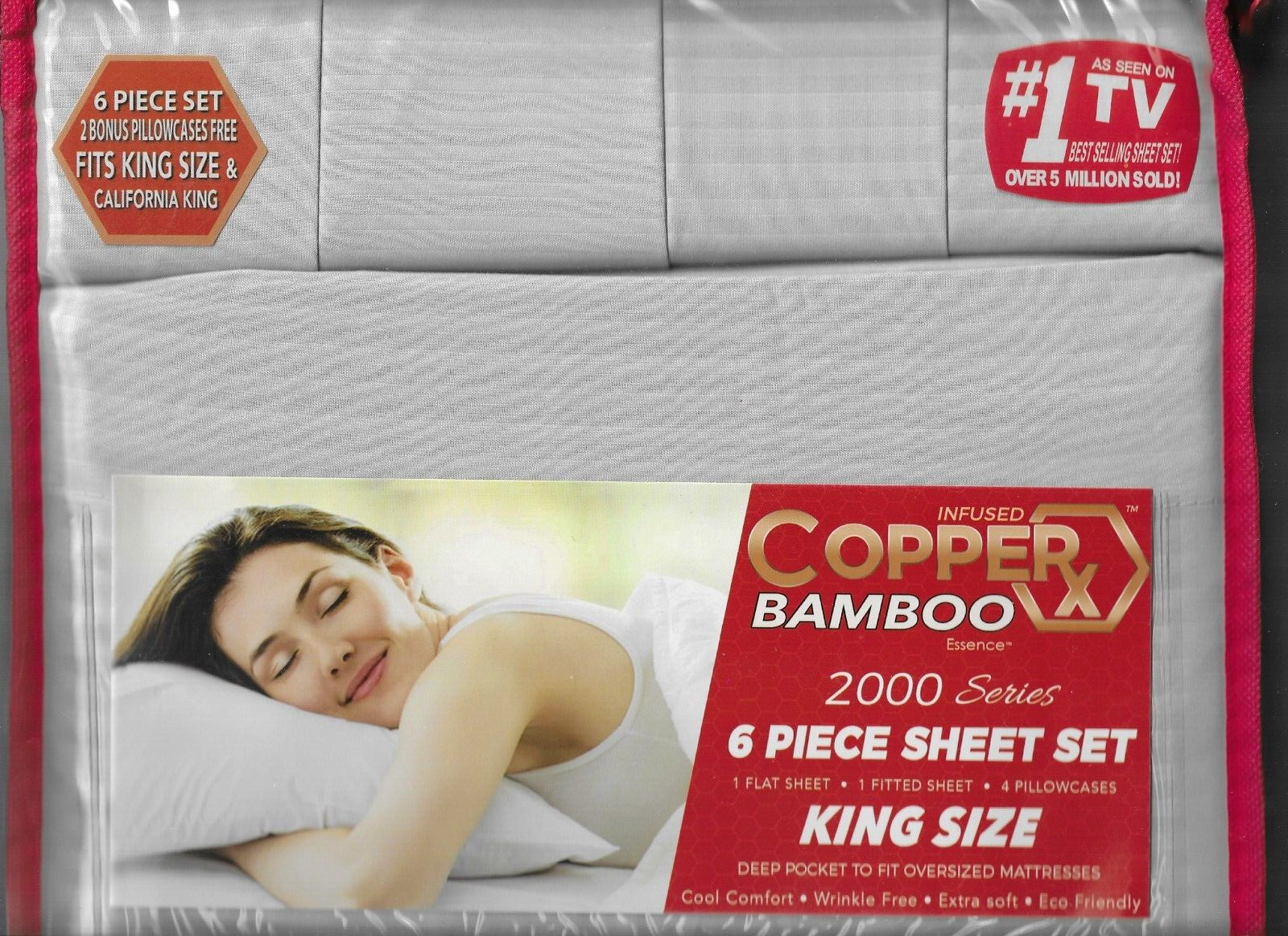 COPPER RX KING sheet set w/6 pieces - LT GREY - NO SHIPPING to Alaska or Hawaii